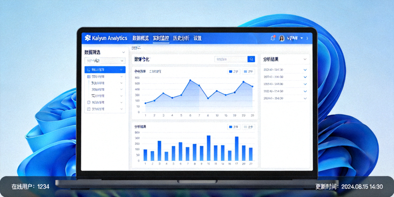 Kaiyun Analytics数据平台电脑界面截图
